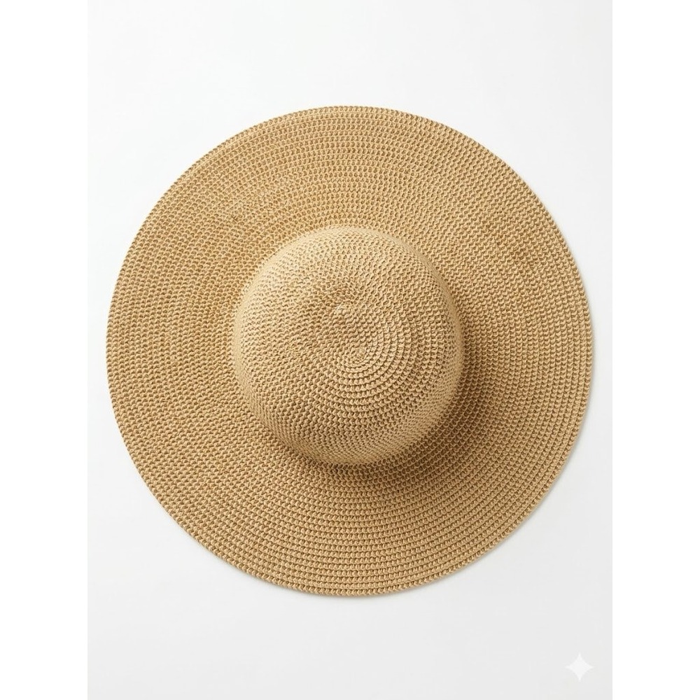 David and Young Leopard Straw Coastal Boho‎ Vacation Sun Hat Packable Wide Brim